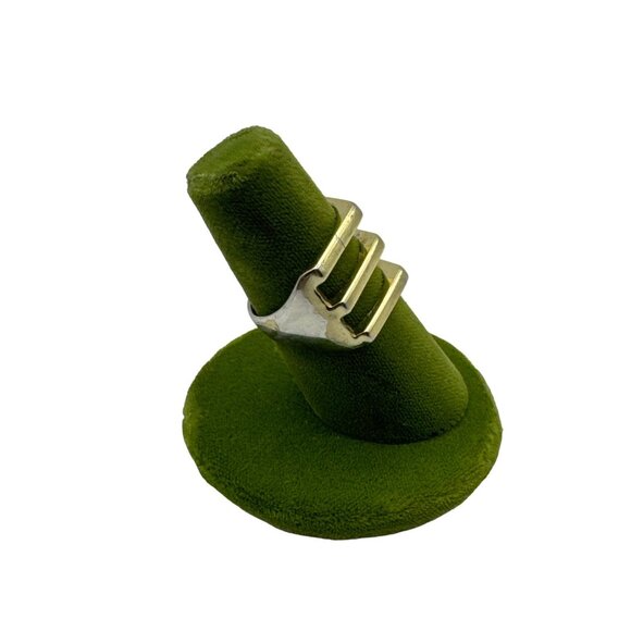 Two Tone Stacked Look Ring Size 9 Fashion Ring - Picture 3 of 5